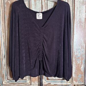 Haute Project Los Angeles L Deep Brown Drawstring NWT Super Voluminous Sleeves